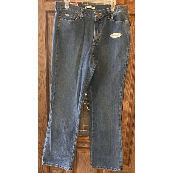 NWT Lee Women's Size 14 Long Relaxed High Rise Bootcut Denim Blue Jeans MSRP $40 - Picture 1 of 16